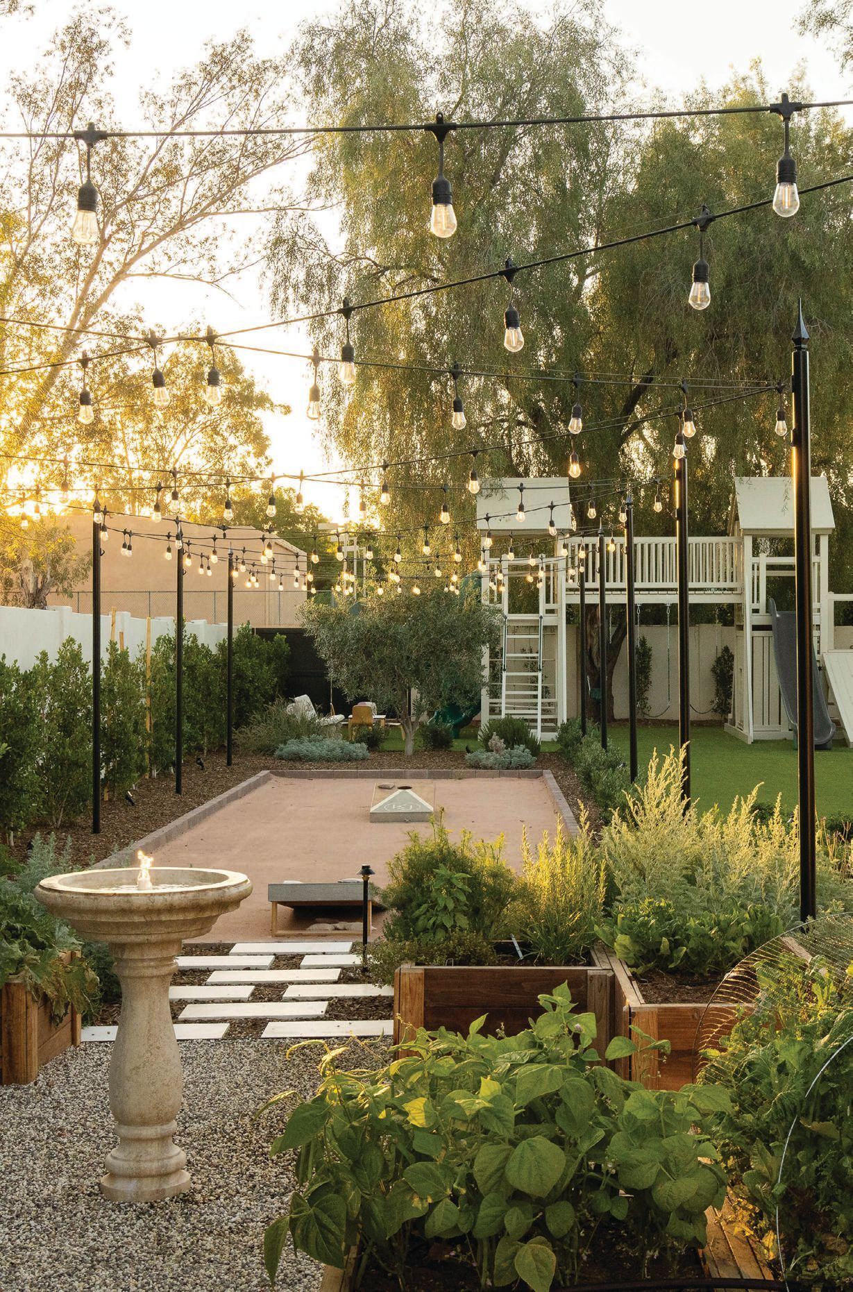 Lush garden landscapes take center stage while still complementing the home's warm, modern architecture.