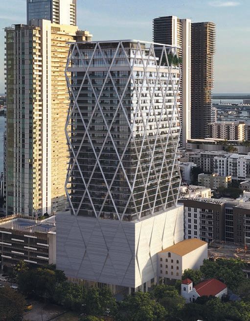 Designed by Arquitectonica, the 35-story building offers striking panoramic views of Biscayne Bay and Miami PHOTO COURTESY OF HQ RESIDENCES MIAMI