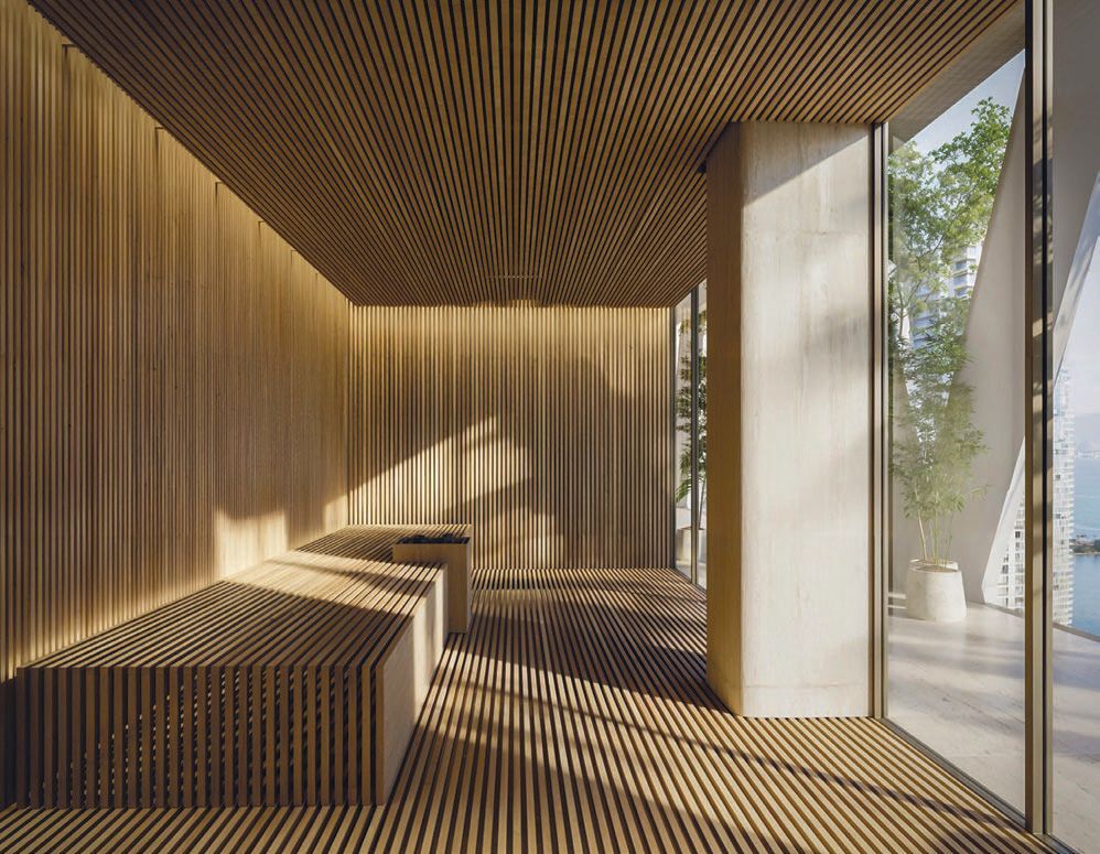 Residents can enjoy state-of-the-art wellness offerings such as the sauna. PHOTO COURTESY OF HQ RESIDENCES MIAMI