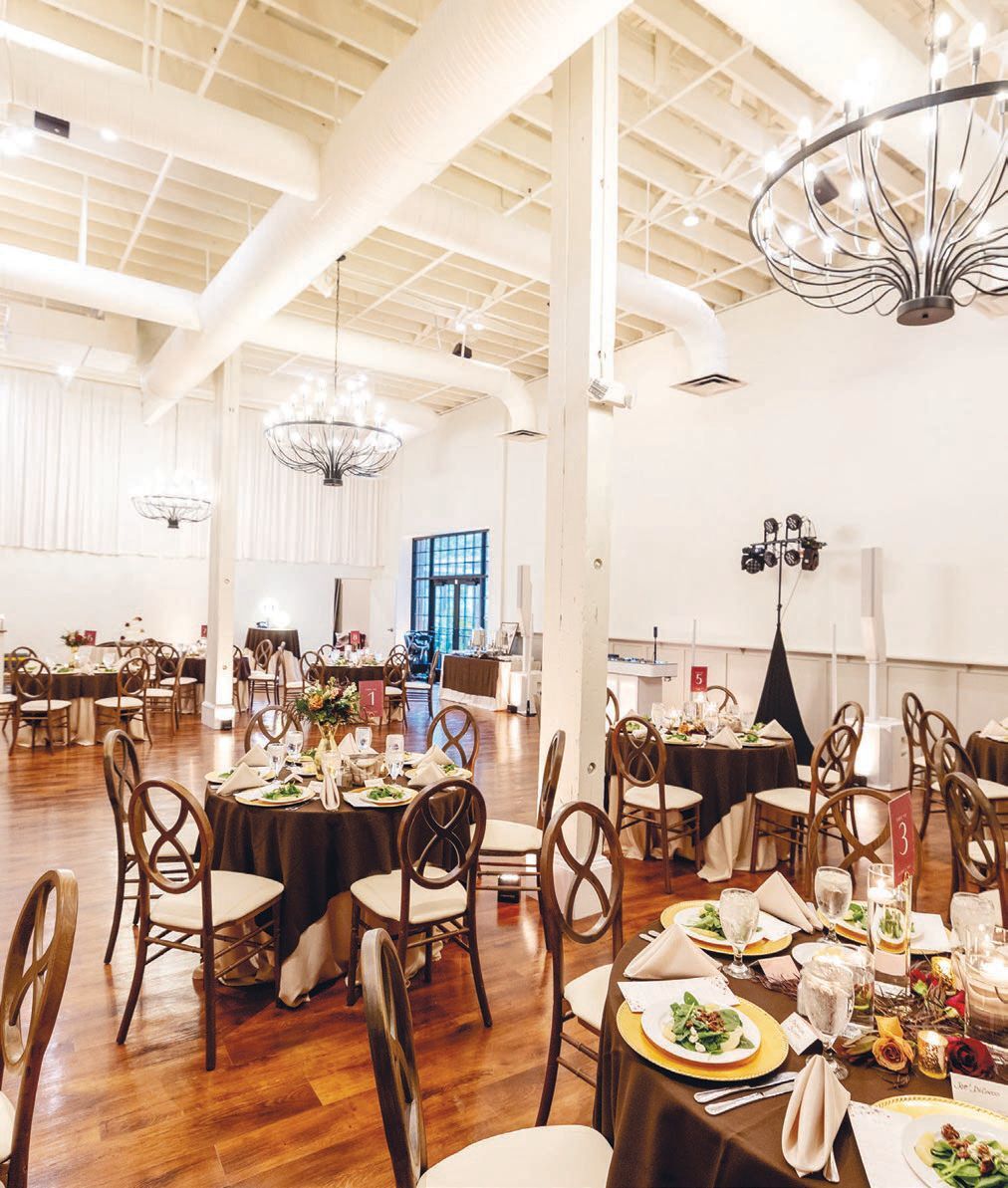 The elegant boutique ballroom at the Trellis Room sets the scene for a cosmopolitan wedding. PHOTO COURTESY OF THE TRELLIS ROOM