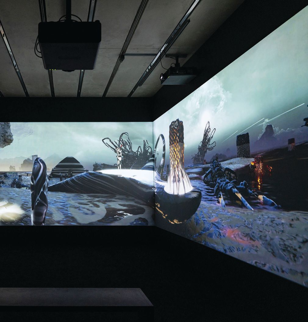 Leo CastaÃ±eda, âLevels & Bosses: Camoflux Mangrove Biome,â HD video game playthrough, with sound PHOTO: BY KARLI EVANS, COURTESY OF PAMM AND THE ARTIST