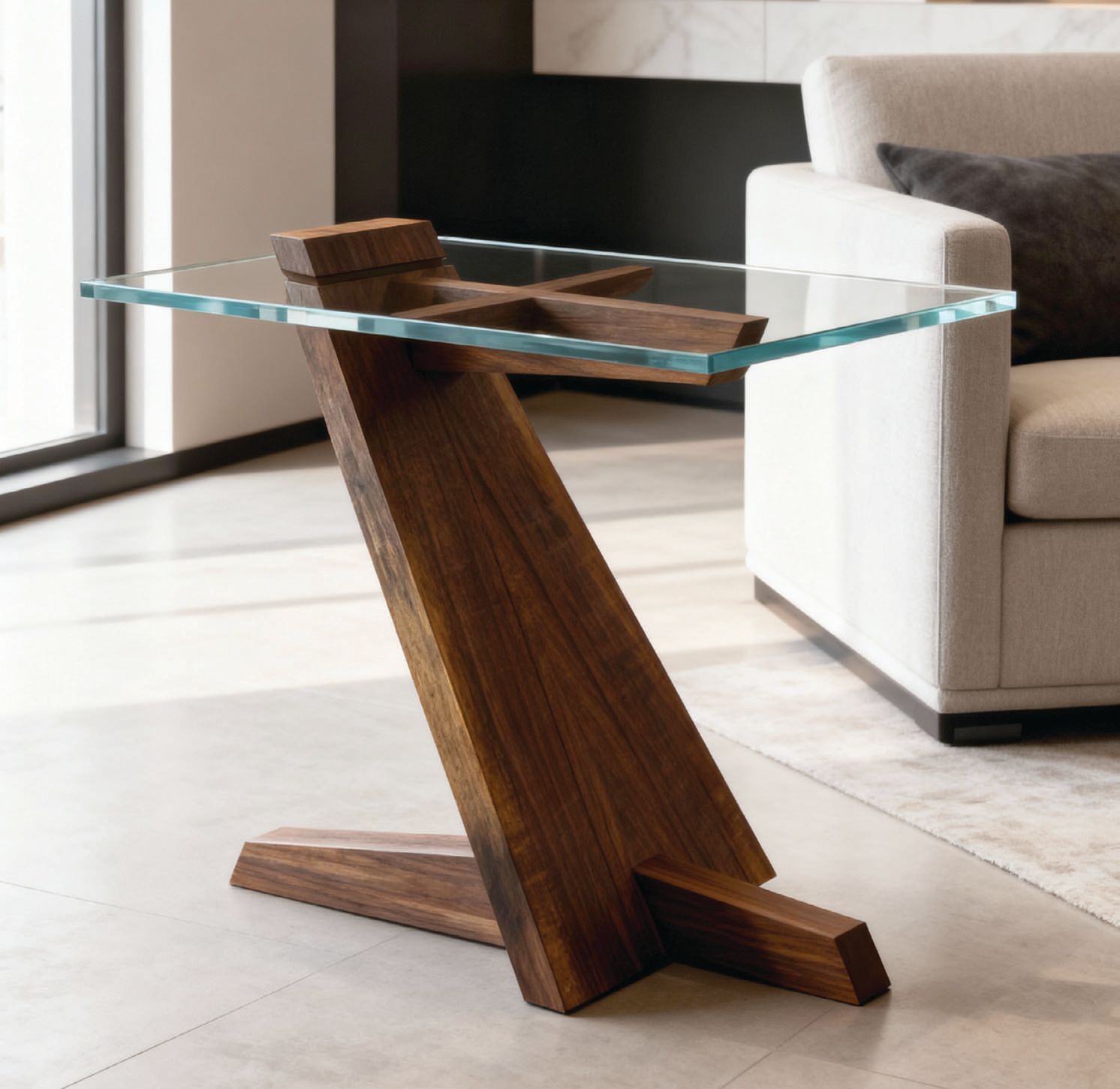 Paramountâs strata series end table is a striking piece of art. PHOTO COURTESY OF BRAND
