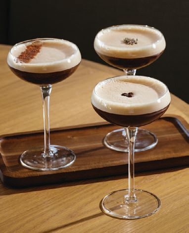 Creamy espresso martinis at Ãlephante amp up the romance; PHOTO COURTESY OF: ÃLEPHANTE;