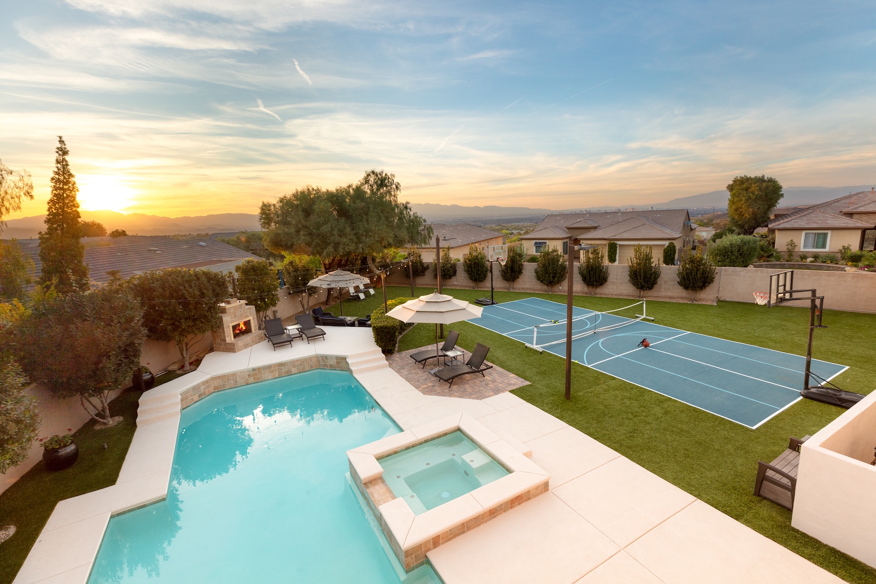 Pool and Pickleball Court