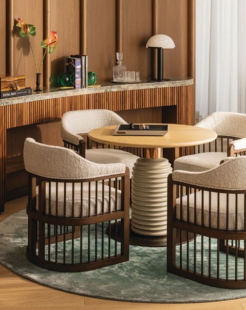 HOME AWAY FROM HOME The spaces utilizes warm color tones and textures. PHOTO COURTESY OF AUDEMARS PIGUET