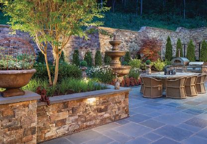Josh Kane notes that clients are looking for relaxation zones, including outdoor kitchens, which have become just as powerfully functional and elaborate as ones found inside PHOTO COURTESY OF KANE LANDSCAPES
