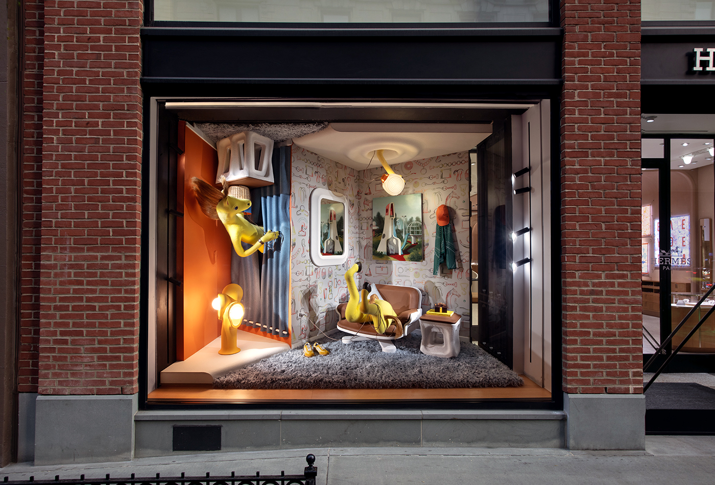 Hermès Madison Ave Window Art by Jeremy Olson Transforms Space