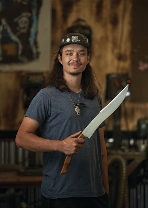 The bladesmith in his workshop PHOTO: BY NICK ROUSH