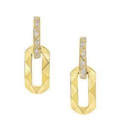 Graff Laurence Graff Signature large faceted earrings in yellow gold with white diamonds, graffusa.com PHOTO COURTESY OF BRAND