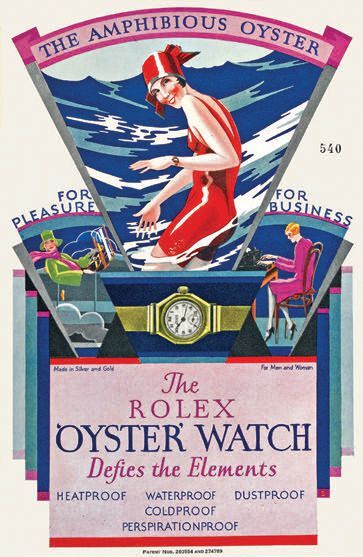 Rolex Oyster advertisement, 1927. PHOTO COURTESY OF BRAND