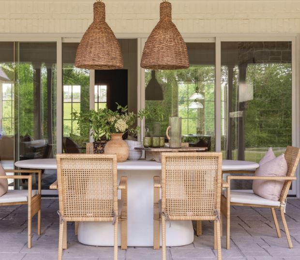 The palette, textures and materials carry from the inside out creating a seamless transition between the interior and exterior spaces. photography by MARY CRAVEN DAWKINS stying by LEAH SELVIG ROBINSON