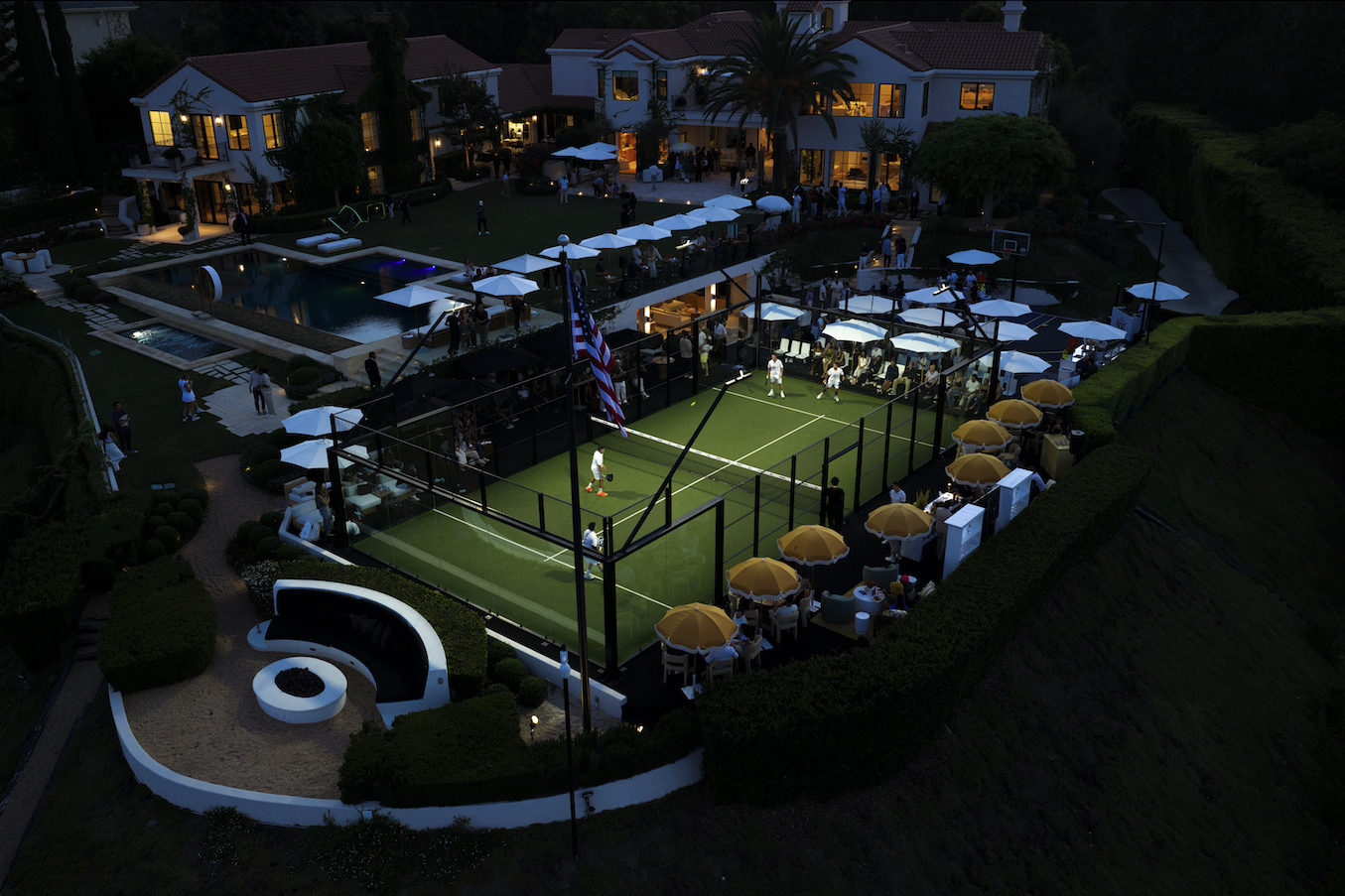 LA Beat Pro Padel Showcase at night