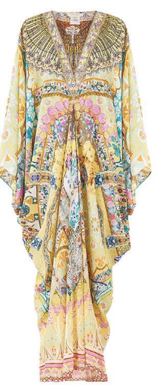 Camilla Barcelona Babe silk caftan, saksfifthavenue.com PHOTO COURTESY OF THE BRANDS