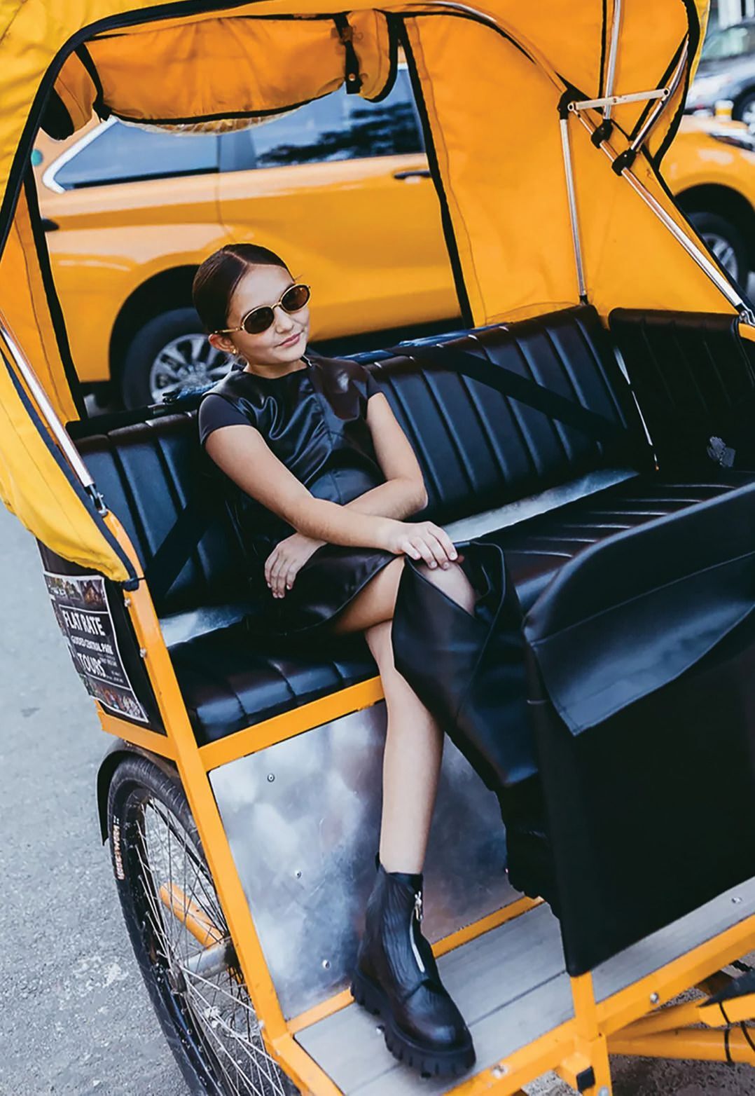 Taylen Biggs has become a regular at red-carpet events, beloved for her fashion-forward questions. Her she sits in an open-air carriage
