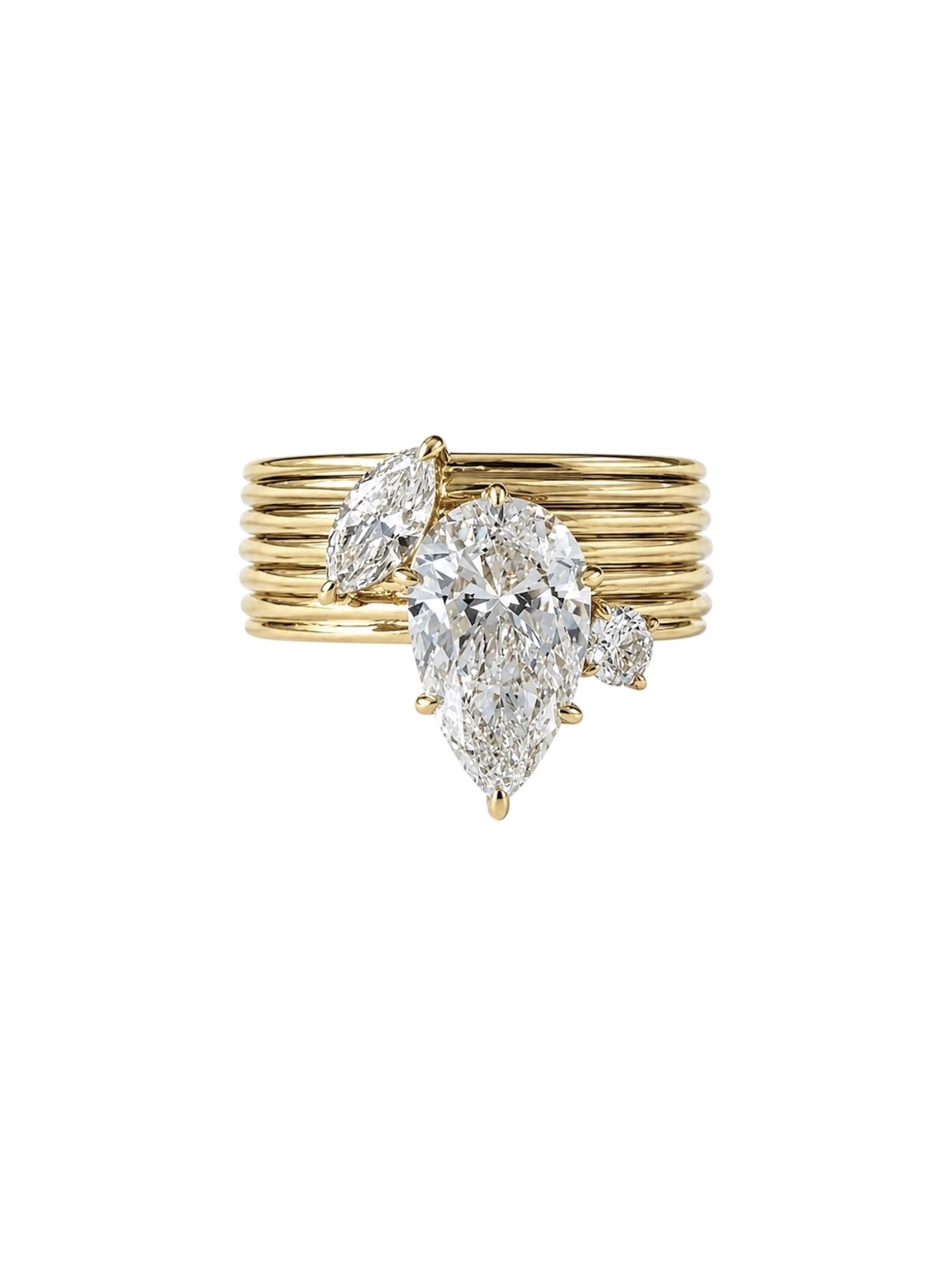 Dilara Saatci Jewelry 14K gold multi-cut lab diamond ring