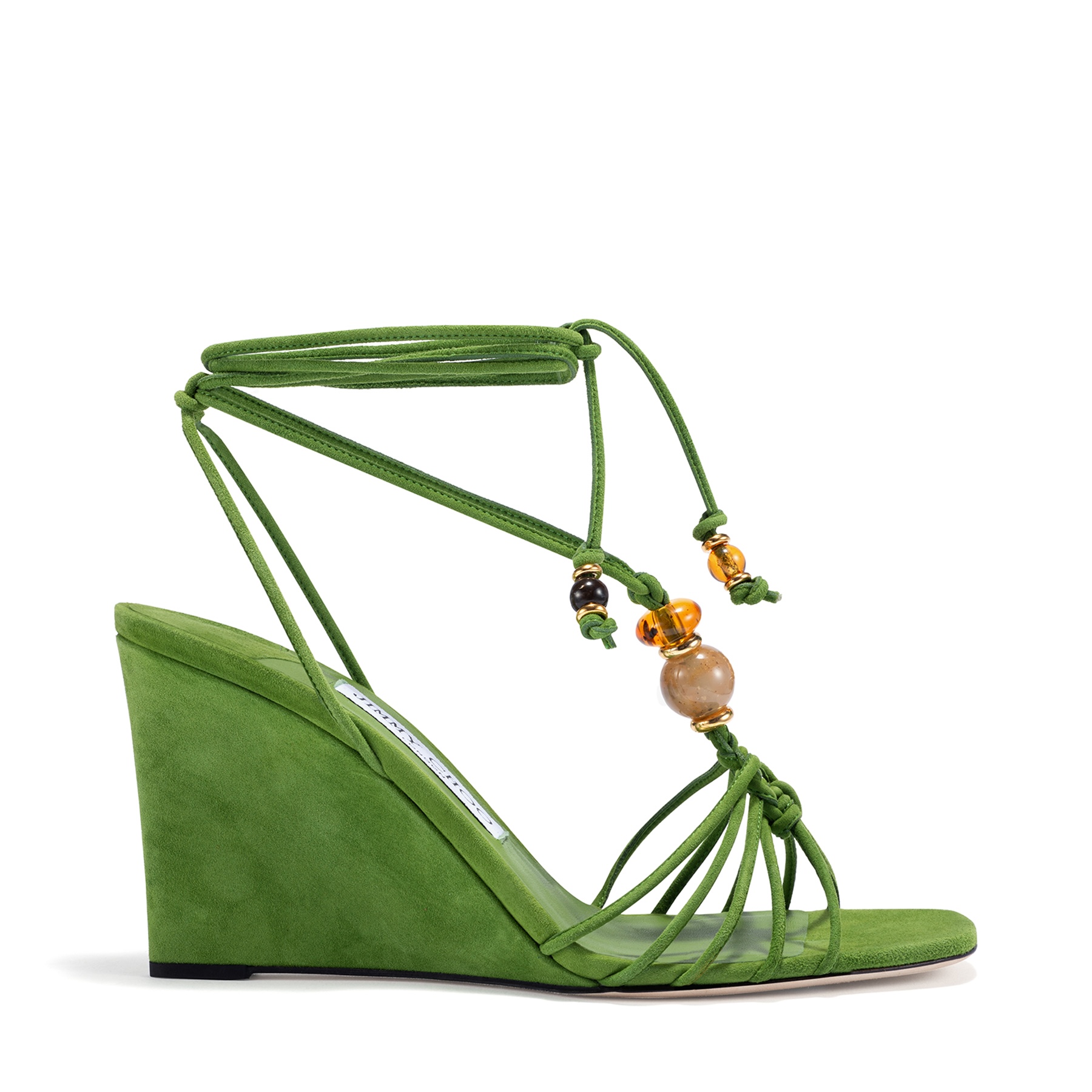 Jimmy Choo Lova wedge 85 in clover mix suede with beads
