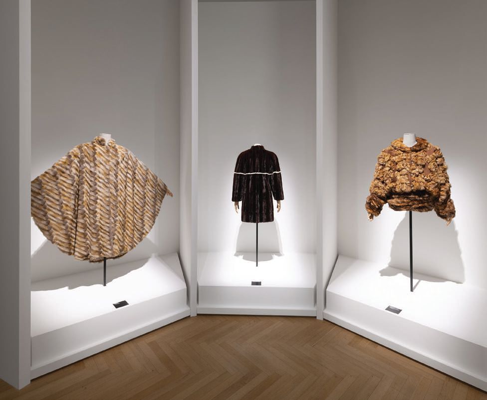 The exhibition’s Kaleidoscope section places Fendi archival garments into octagonal gallery bays for visitors to explore up close